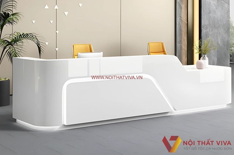 Thi Công Quầy Lễ Tân Melamine 6 Quầy lễ tân công ty chất liệu MDF phủ melamine