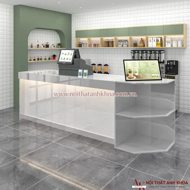 Quầy lễ tân đẹp showroom 8 Quầy lễ tân đa dạng màu sắc
