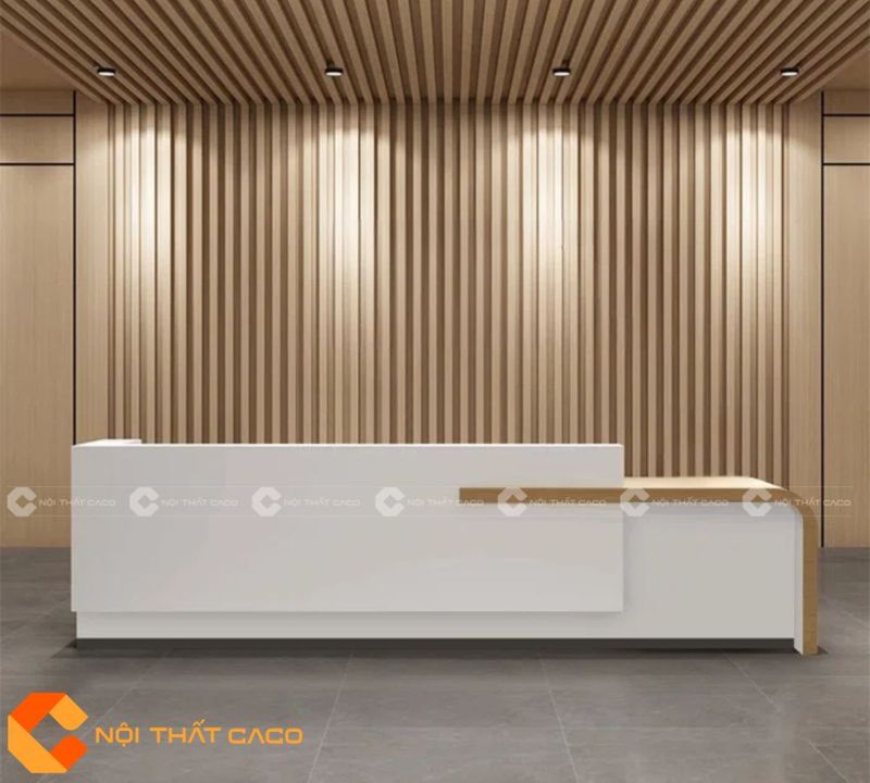 Quầy Tiếp Tân Gỗ Công Nghiệp 7 Quầy lễ tân gỗ công nghiệp thiết kế sang trọng