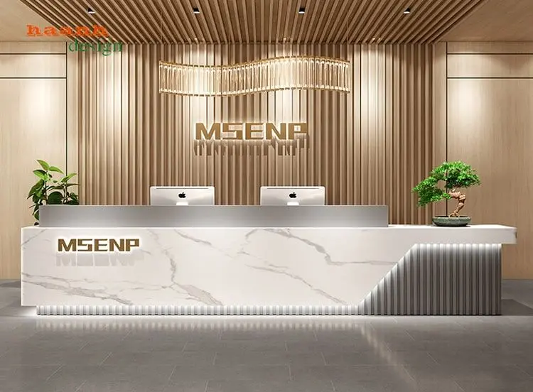 Quầy lễ tân đẹp đơn giản 8 Quầy lễ tân đơn giản