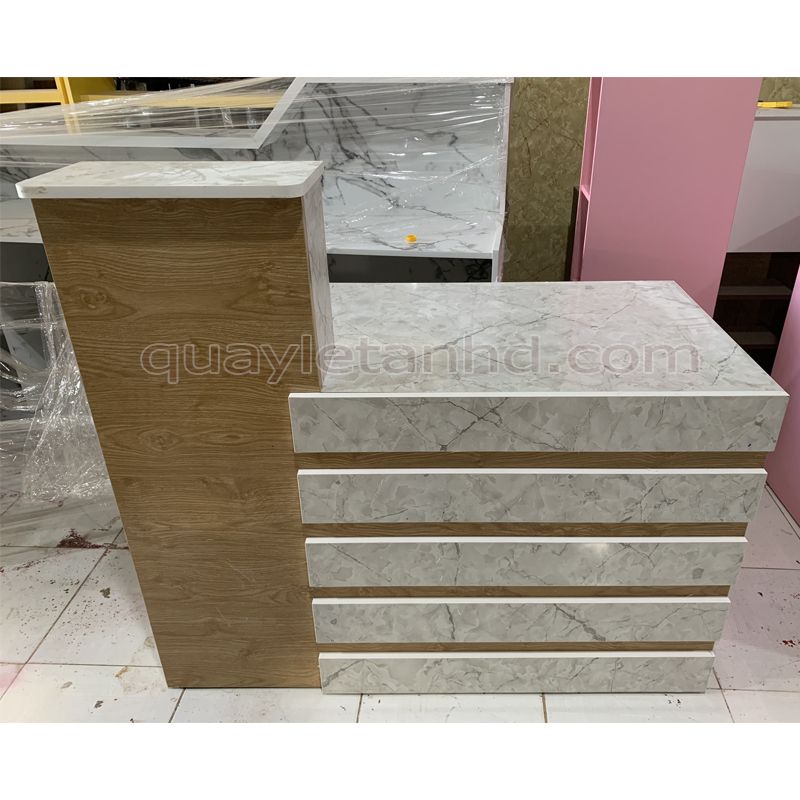 Quầy Lễ Tân Vân Gỗ 10 Quầy lễ tân mini
