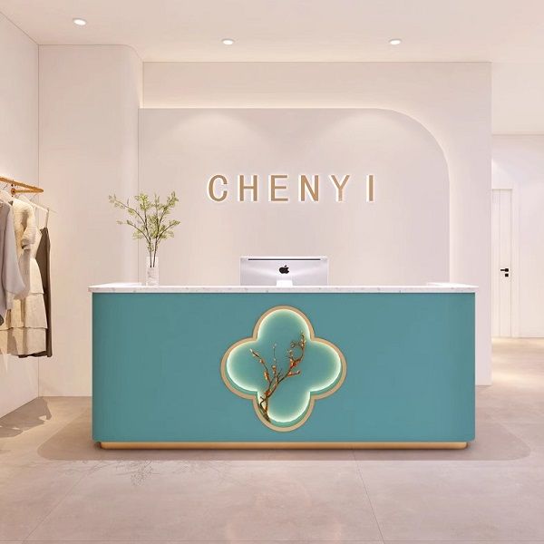 Quầy Lễ Tân Spa Mặt Đá 6 Quầy lễ tân mặt đá bo tròn