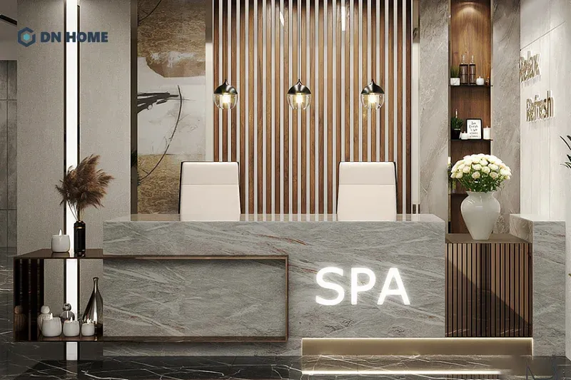 Quầy Lễ Tân Spa Đồng Nai 5 Quầy lễ tân gỗ công nghiệp cao cấp