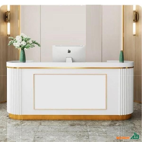 Quầy Lễ Tân Spa Sơn PU 8 Quầy lễ tân spa bề mặt 1m9