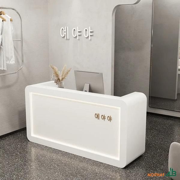 Quầy Lễ Tân Spa Acrylic 5 Quầy lễ tân spa chữ U bo góc
