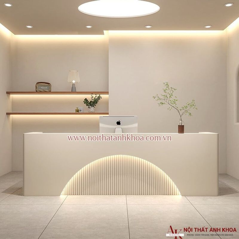 Quầy Lễ Tân Spa Chữ I 7 Mẫu quầy lễ tân spa phong cách hiện đại