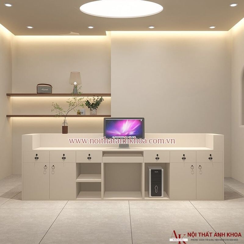Quầy Lễ Tân Spa Chữ I 6 Quầy lễ tân spa chữ I đẹp hiện đại