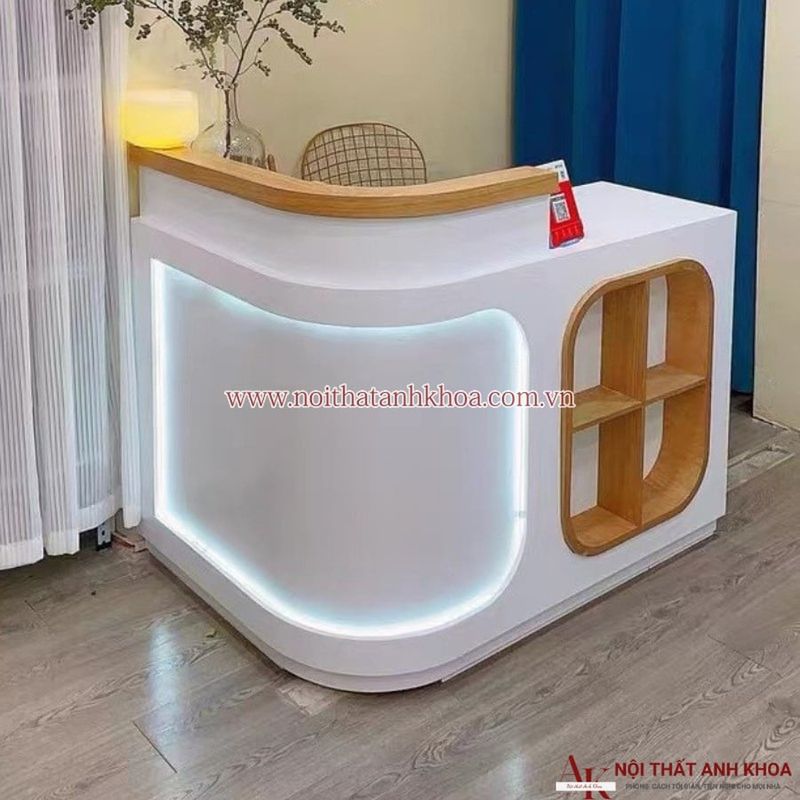 Quầy Lễ Tân Chữ L Có Đèn Led 6 Mẫu quầy chữ L có đèn LED viền