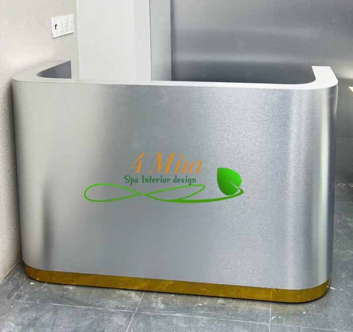 Quầy Lễ Tân Spa MDF 8 Quầy lễ tân MDF tích hợp kệ