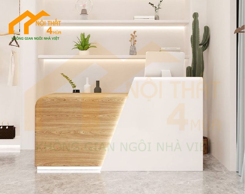 Quầy Lễ Tân Spa Tóc 4 Quầy lễ tân spa hiện đại phối 2 màu