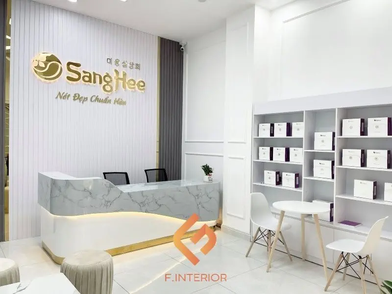 Quầy lễ tân đẹp cho spa 8 quay lẻ tân spa kiểu chữ I