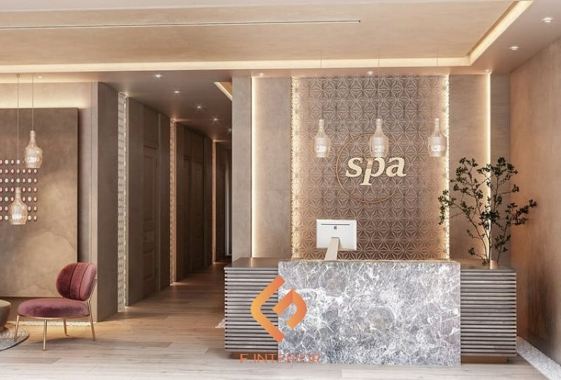 Quầy Lễ Tân Spa Vũng Tàu 5 Quầy lễ tân kiểu chữ U