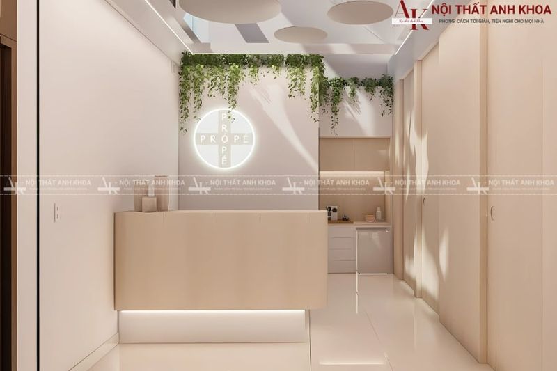 Xưởng Quầy Lễ Tân Spa 6 Quầy lễ tân spa nhỏ gọn phong cách tối giản