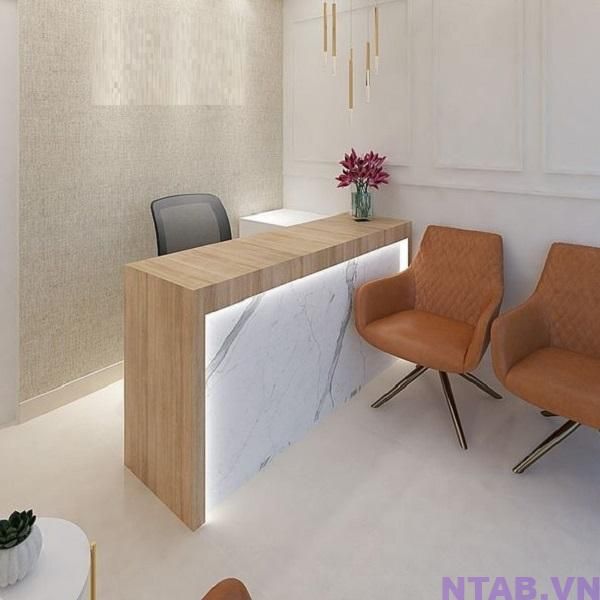 Quầy Lễ Tân Spa Vân Đá 4 quầy lễ tân spa vân đá phổi gỗ