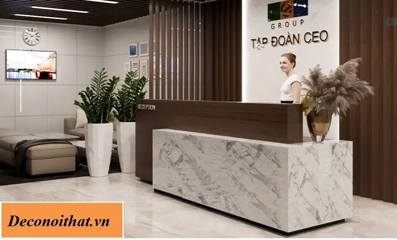 Quầy lễ tân đá văn phòng 6 quầy lễ tân văn phòng