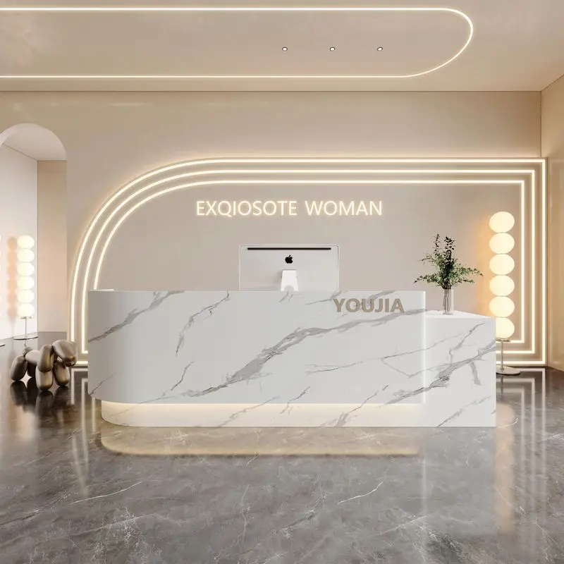 Quầy lễ tân đá marble cao cấp 8 quầy lễ tân phong cách công nghiệp