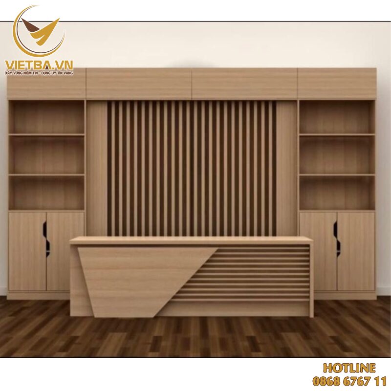 Quầy lễ tân đẹp bằng gỗ 10 Quầy tiếp tân đẹp bằng gỗ công nghiệp