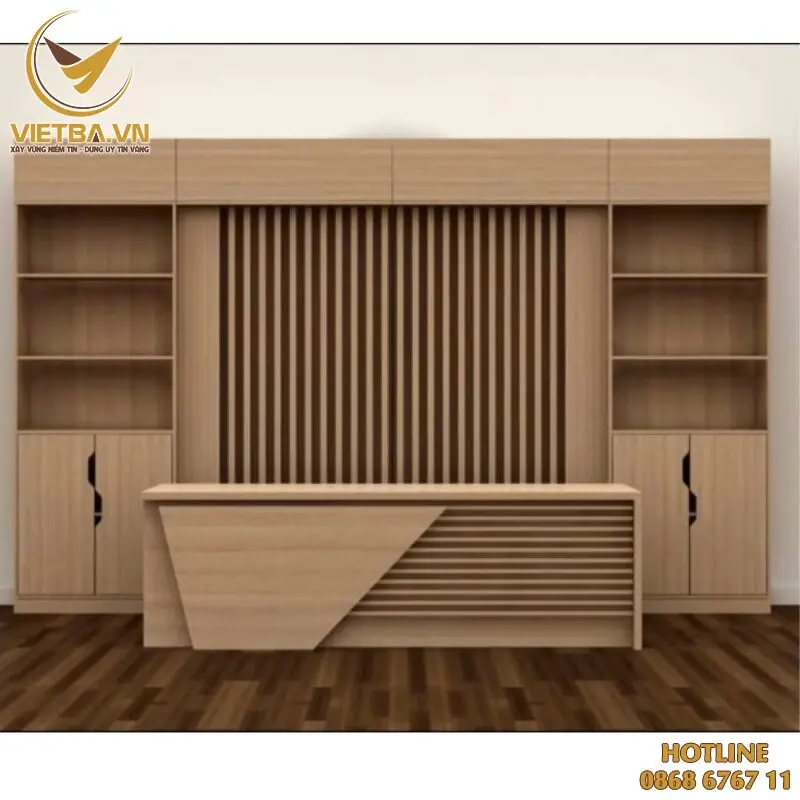 Quầy lễ tân đẹp bằng gỗ 10 Quầy tiếp tân đẹp bằng gỗ công nghiệp