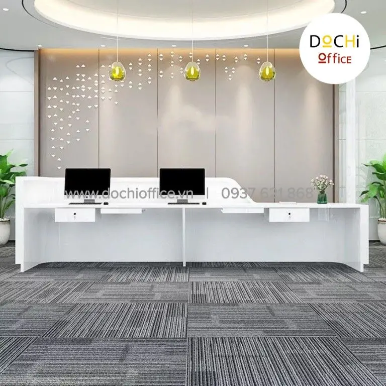 Quầy lễ tân đẹp showroom 6 Quầy lễ tân đẹp hiện đại