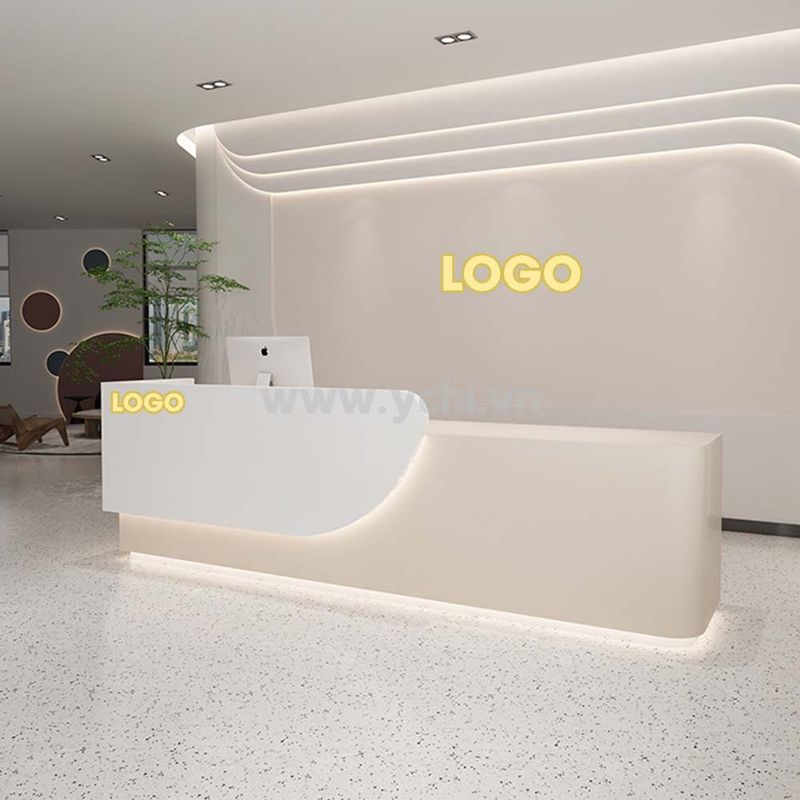 Quầy Lễ Tân MDF Sơn PU 5 Quầy lễ tân MDF sơn PU