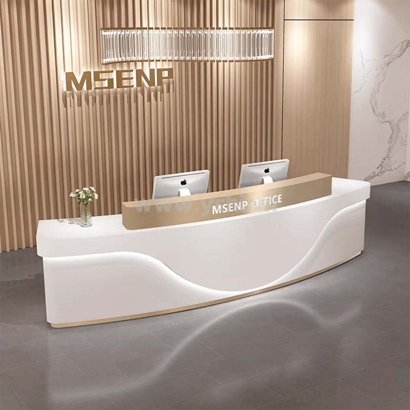Quầy Lễ Tân MDF Sơn PU 6 Quầy lễ tân MDF hiện đại